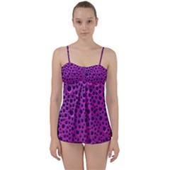 Purple Abstract Print Design Babydoll Tankini Set by dflcprintsclothing