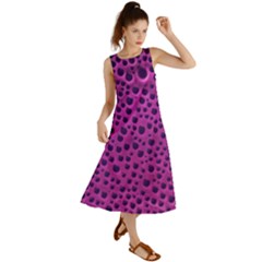 Purple Abstract Print Design Summer Maxi Dress