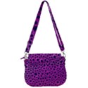 Purple Abstract Print Design Saddle Handbag View3