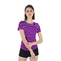 Purple Abstract Print Design Back Cut Out Sport Tee View2