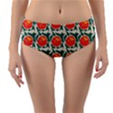 Rose Ornament Reversible Mid-Waist Bikini Bottoms View1