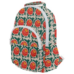 Rose Ornament Rounded Multi Pocket Backpack by SychEva