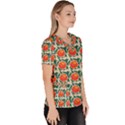 Rose Ornament Women s V-Neck Scrub Top View3