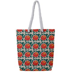 Rose Ornament Full Print Rope Handle Tote (small) by SychEva