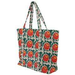 Rose Ornament Zip Up Canvas Bag by SychEva