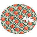 Rose Ornament Wooden Puzzle Round View2