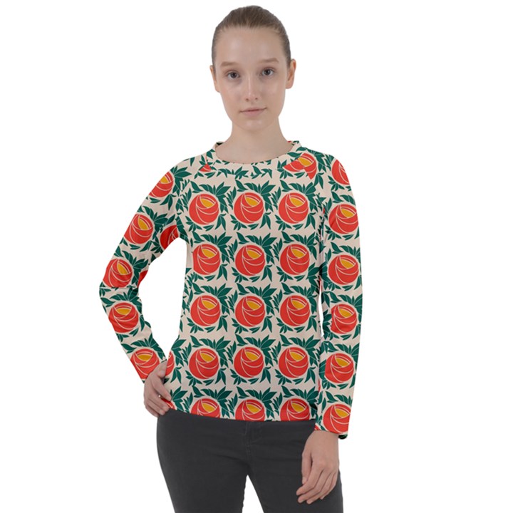 Rose Ornament Women s Long Sleeve Raglan Tee