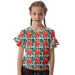 Rose Ornament Kids  Cut Out Flutter Sleeves by SychEva