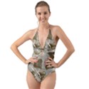   Golden hearts Halter Cut-Out One Piece Swimsuit View1