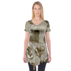   Golden Hearts Short Sleeve Tunic  by Galinka