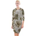   Golden hearts Quarter Sleeve Hood Bodycon Dress View1