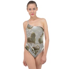   Golden Hearts Classic One Shoulder Swimsuit by Galinka