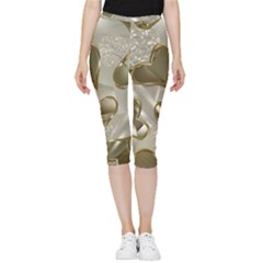   Golden Hearts Inside Out Lightweight Velour Capri Leggings  by Galinka