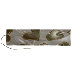   Golden Hearts Roll Up Canvas Pencil Holder (l) by Galinka