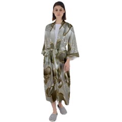   Golden Hearts Maxi Satin Kimono by Galinka