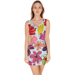 Flower Pattern Bodycon Dress