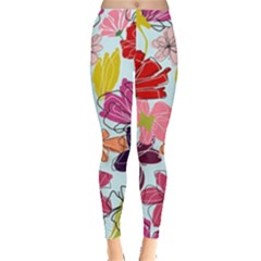 Flower Pattern Leggings  by Galinka