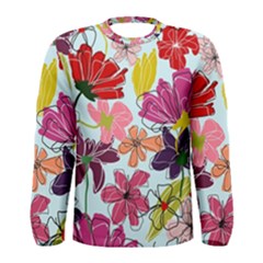 Flower Pattern Men s Long Sleeve Tee