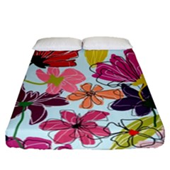 Flower Pattern Fitted Sheet (queen Size)