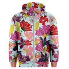 Flower Pattern Men s Zipper Hoodie