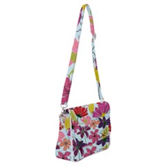 Flower Pattern Shoulder Bag With Back Zipper