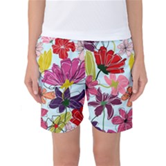 Flower Pattern Women s Basketball Shorts