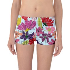 Flower Pattern Boyleg Bikini Bottoms