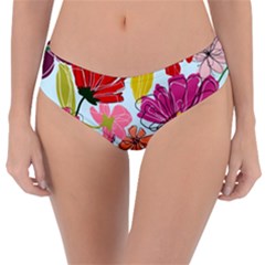 Flower Pattern Reversible Classic Bikini Bottoms