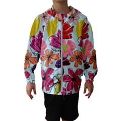 Flower Pattern Kids  Hooded Windbreaker