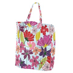 Flower Pattern Giant Grocery Tote by Galinka