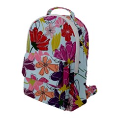 Flower Pattern Flap Pocket Backpack (large)