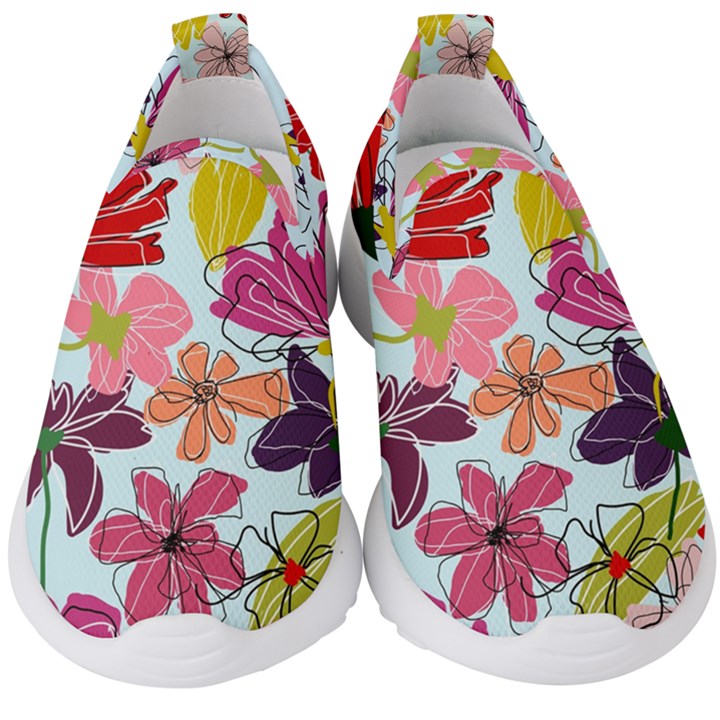 Flower pattern Kids  Slip On Sneakers