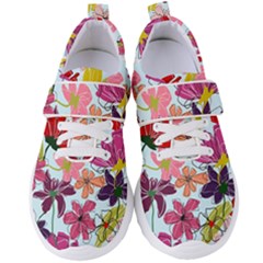 Flower Pattern Women s Velcro Strap Shoes