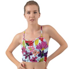 Flower Pattern Mini Tank Bikini Top