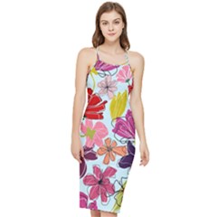 Flower Pattern Bodycon Cross Back Summer Dress by Galinka