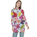 Flower pattern Women s Long Oversized Pullover Hoodie View1