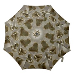   Golden Hearts Hook Handle Umbrellas (small) by Galinka