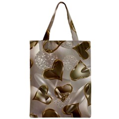   Golden Hearts Zipper Classic Tote Bag by Galinka