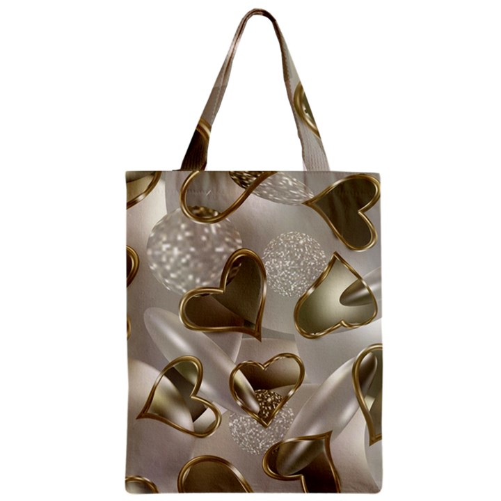   Golden hearts Zipper Classic Tote Bag