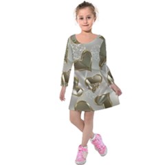   Golden Hearts Kids  Long Sleeve Velvet Dress by Galinka