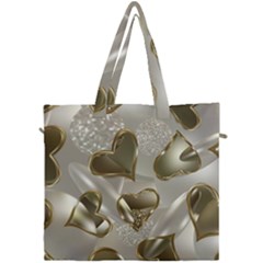   Golden Hearts Canvas Travel Bag by Galinka