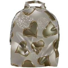   Golden Hearts Mini Full Print Backpack by Galinka