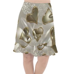   Golden Hearts Fishtail Chiffon Skirt by Galinka