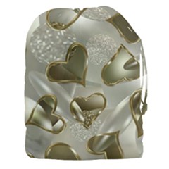   Golden Hearts Drawstring Pouch (3xl) by Galinka