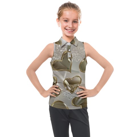   Golden Hearts Kids  Sleeveless Polo Tee by Galinka