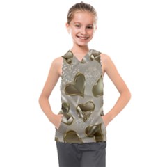   Golden Hearts Kids  Sleeveless Hoodie by Galinka