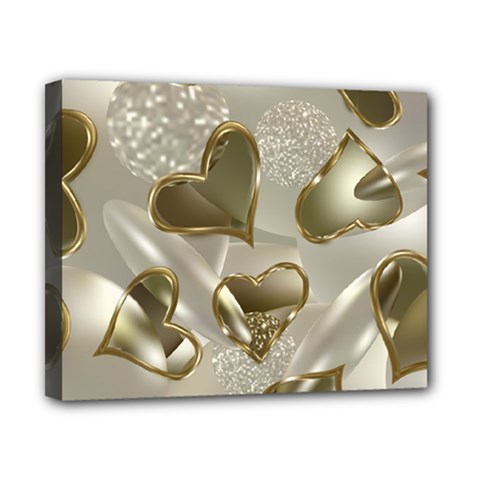   Golden Hearts Canvas 10  X 8  (stretched) by Galinka