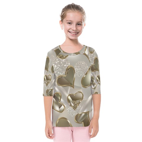   Golden Hearts Kids  Quarter Sleeve Raglan Tee by Galinka