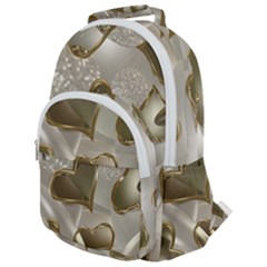   Golden Hearts Rounded Multi Pocket Backpack by Galinka