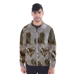   Golden Hearts Men s Windbreaker by Galinka